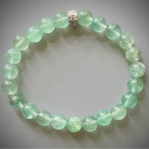 Green Strawberry Quartz Handcrafted Bead Bracelet
